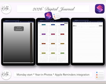 2026 Digital Journal: Monday Start, Year in Photos (PDF)