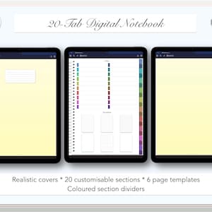 20 Tab Digital Notebook for Goodnotes annotation on iPad tablet
