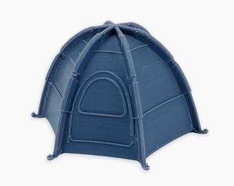 Hex-tent, volledig gemonteerd: miniatuur militaire tent, diorama-schuilplaats, veldmodel