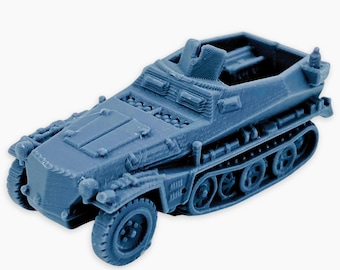 SD.Kfz. 250/A5, volledig gemonteerd: Duitse lichte halftrack-artillerieobservatievoertuig uit WO II, vooruitwaarnemingsvariant, Wargaming-miniatuur
