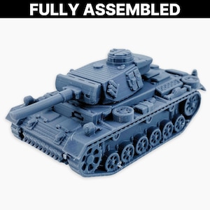Panzer III Ausf. M Flammpanzer, Fully Assembled Miniature: WWII German Medium Flamethrower Tank Model