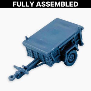 Windsor-aanhangwagen (afgedekt), volledig gemonteerd miniatuur: klassiek vintage aanhangermodel