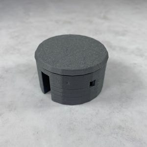 Type 24 Pillbox Mowlem Drum (damaged), Semi-Assembled Miniature: WWII British Defensive Fortification Model