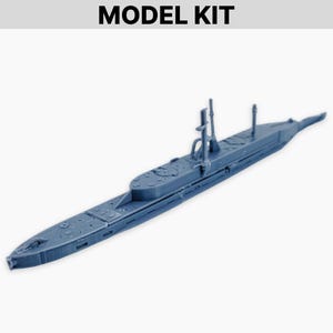 X-Craft Submarine (waterline docked), Model Kit: WWII British Mini Submarine, Docked Waterline Variant, Allied Naval Wargaming Miniature