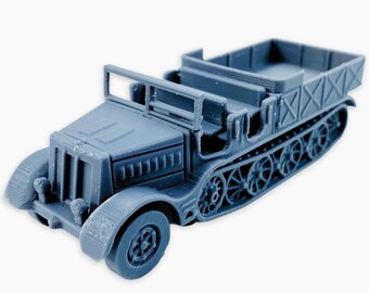 Sd.Kfz. 9 Famo (windows up), Fully Assembled: WWII German Heavy Halftrack Recovery Vehicle, Tank Transport, Wargaming Miniature