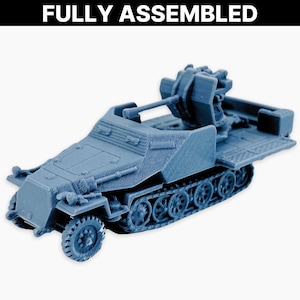 Sd.Kfz. II/I (sides lowered), Fully Assembled Miniature: WWII German Light Half-Track Vehicle Model