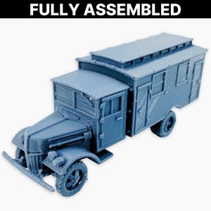 Ford V3000 (z późnym radiem), w pełni zmontowana miniatura: niemiecki model ciężarówki wojskowej z II wojny światowej