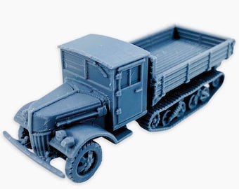 Ford V3000 Maultier (late), Fully Assembled Miniature: WWII German Half-Track Truck Model