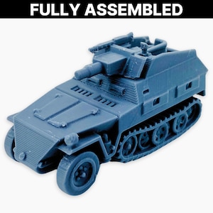 Sd.Kfz. 250/B8, Fully Assembled: WWII German Light Halftrack with 75mm Gun, Infantry Support Variant, Wargaming Miniature