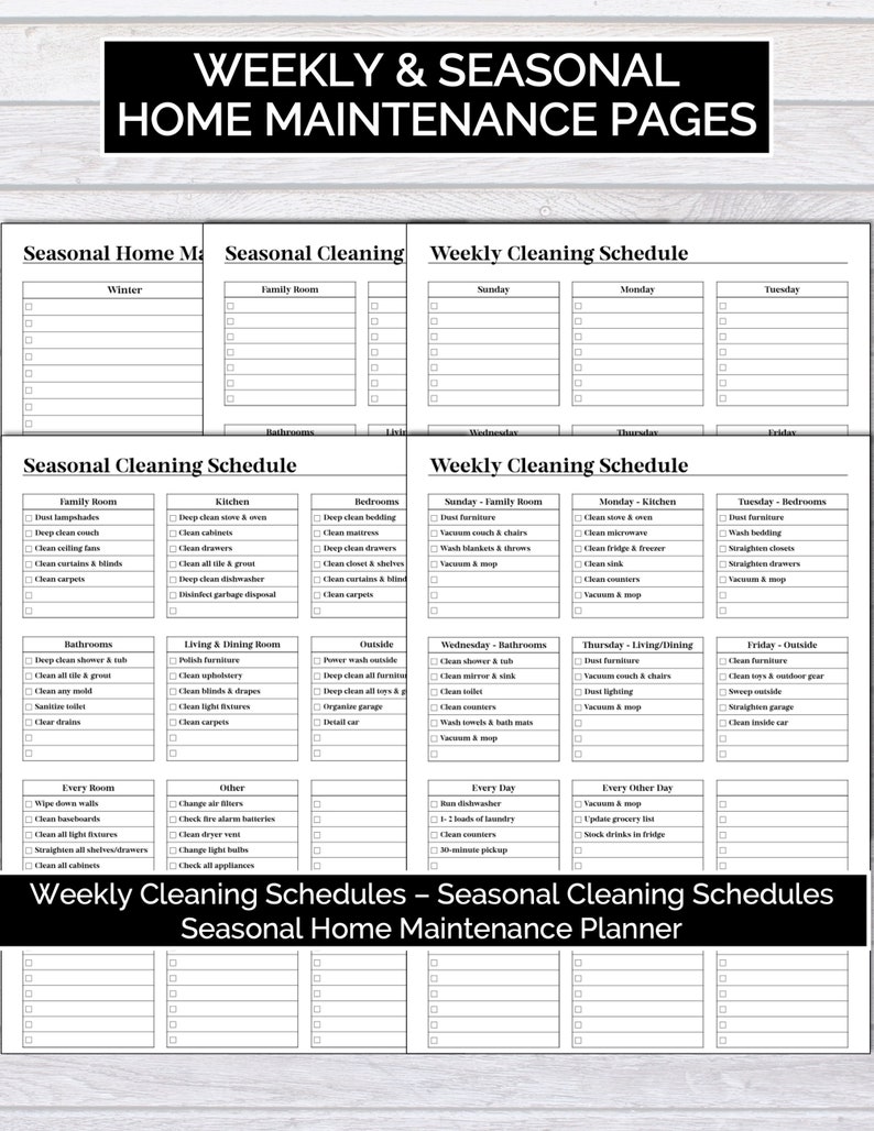 Home Maintenance Binder Household Binder Printable Planner | Etsy