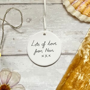 Your Handwriting Christmas Tree Ornament, Custom Writing Tree Decoration, Xmas Decor, Family Gift, Add your own Text, Custom Bauble