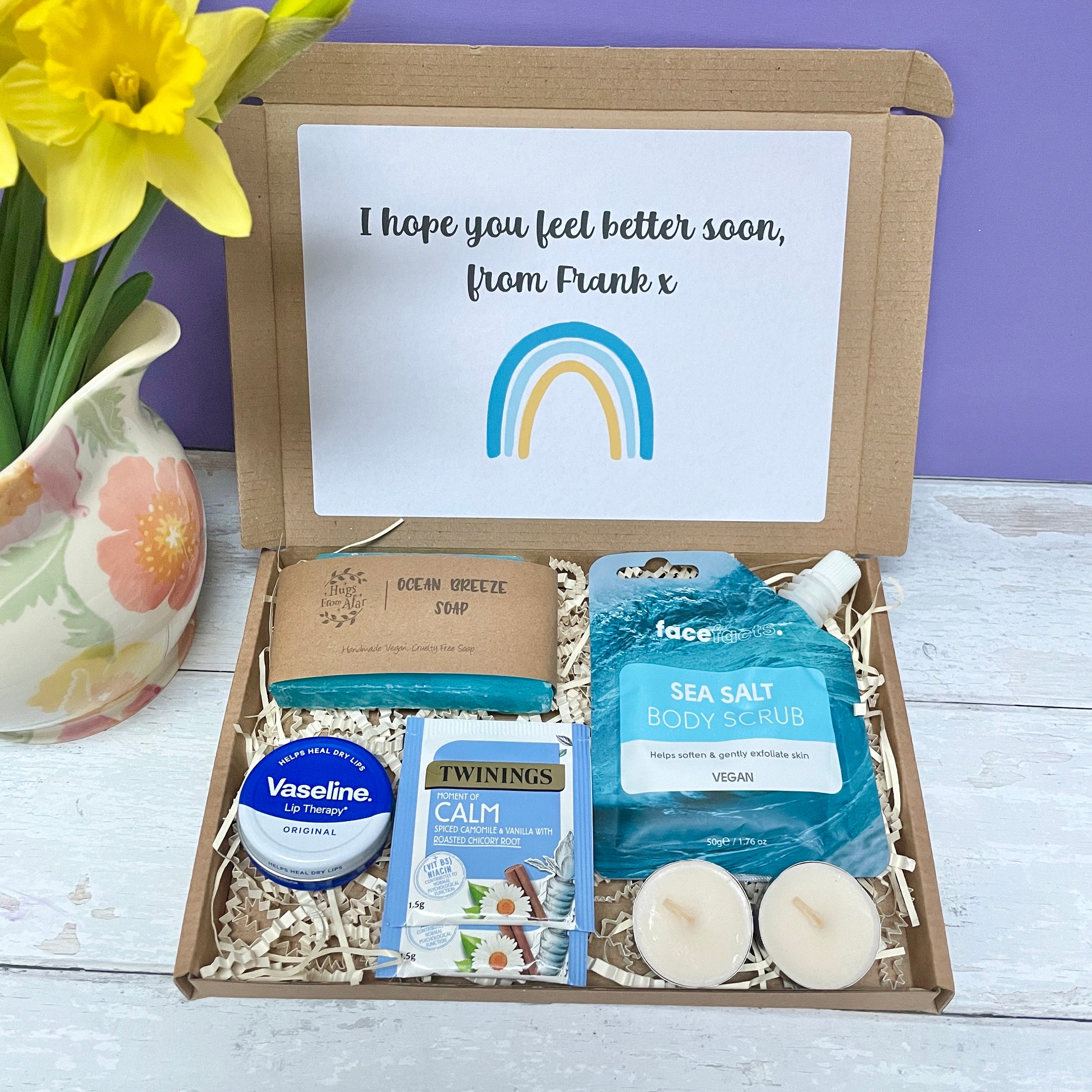 Get Well Soon Gift Box for Him, Pamper Box, Care Package, Positive Gift ...
