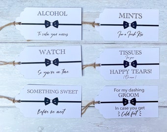 Groom Wedding Day Survival Labels, Husband to be Gift Labels, Emergency Wedding Day Survival Labels Set
