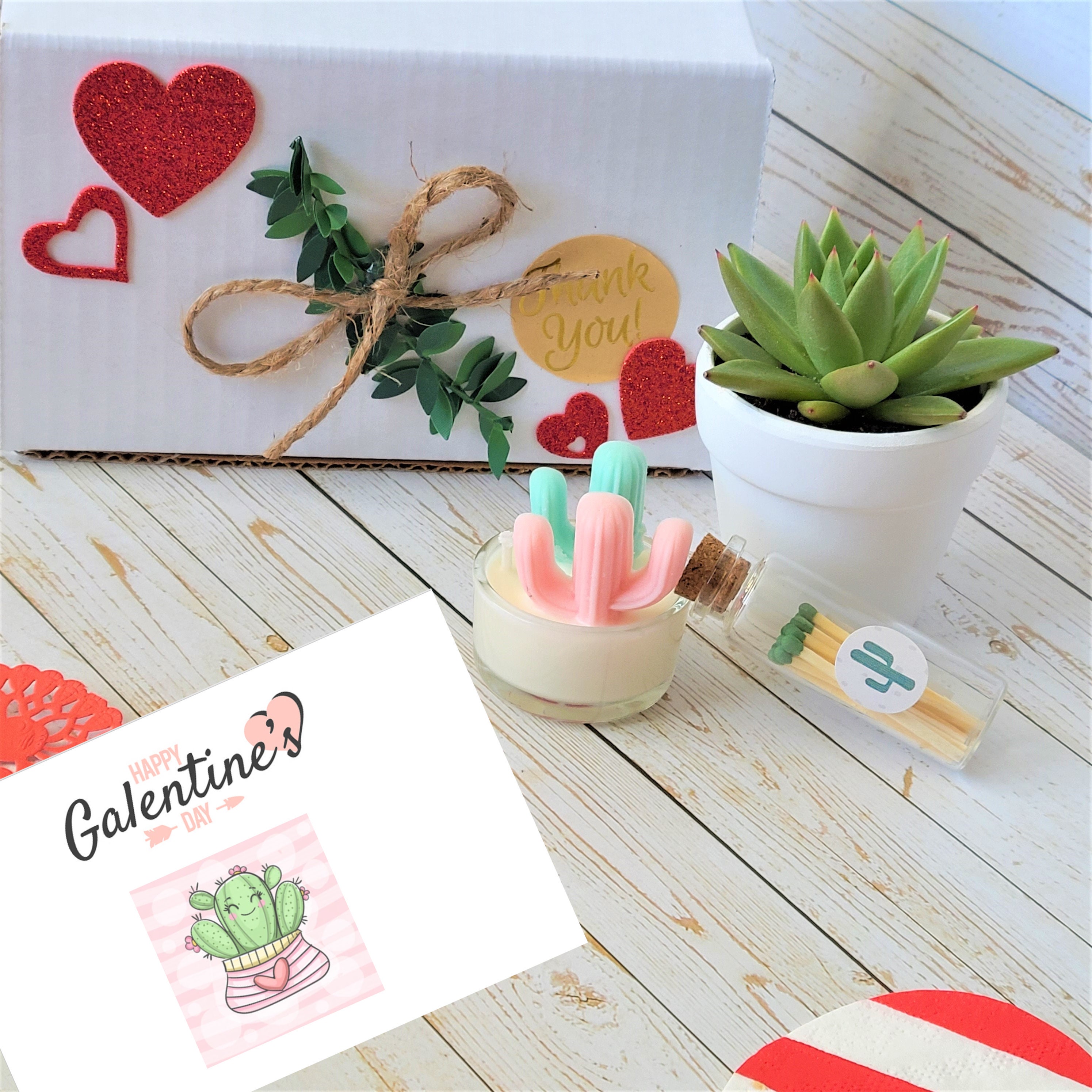 GALENTINES DAY Gift Box Wife Gift Candle Roses and Stuffed Bear Galentine Sweetheart Gift Cute Galentines Girlfriend Gift