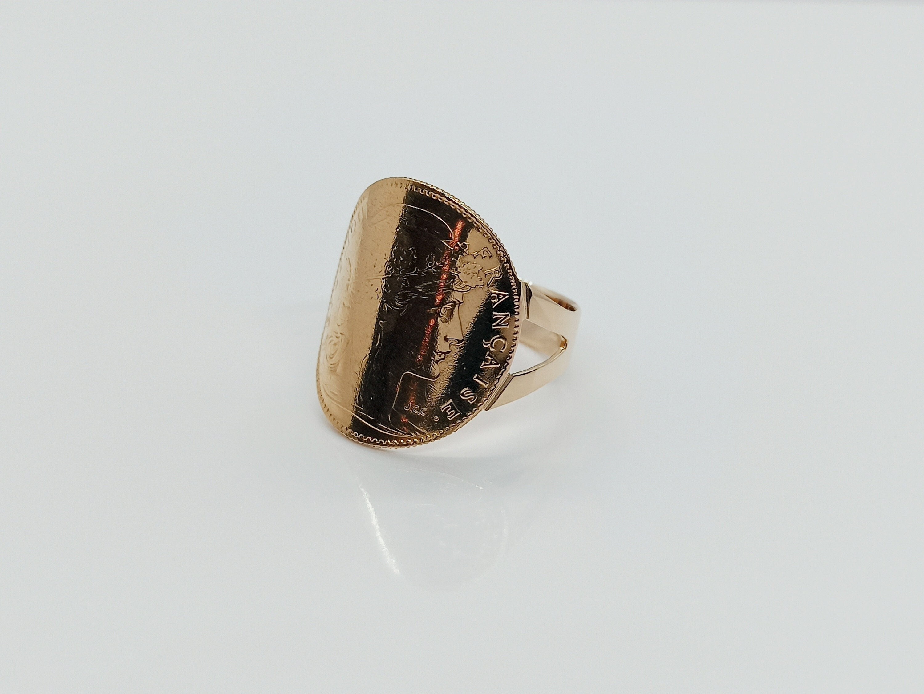 Bague Louis d'or bague unique bague or 18k bague or - Etsy France