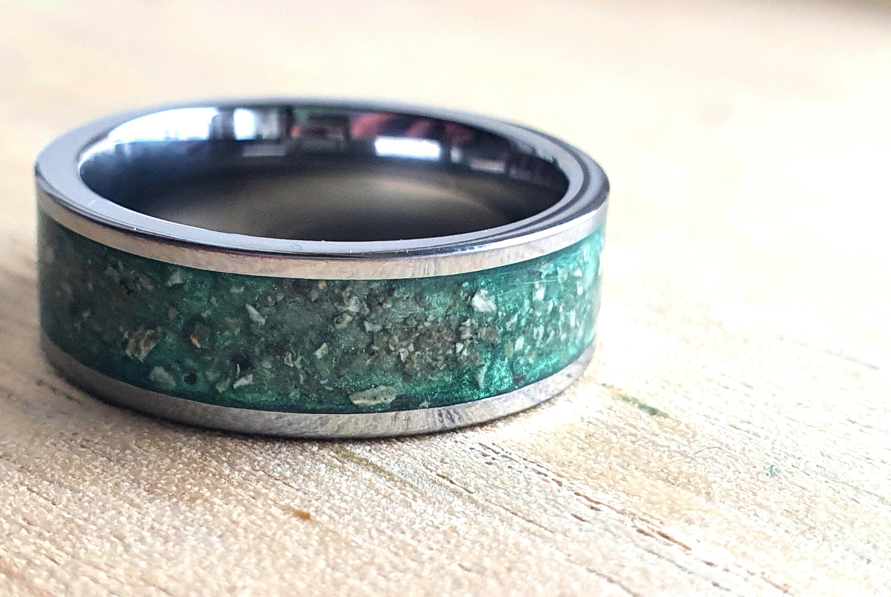 Ashes ring 8mm men's cremation jewellery mens ashes Etsy
