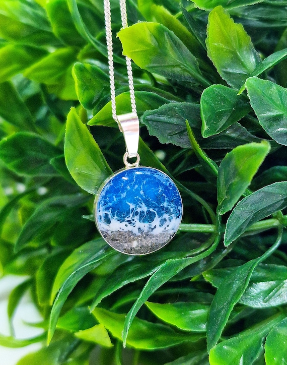 Beach Ashes Necklace | Sterling Silver Ocean Memorial Keepsake Pendant Remembrance | Kai
