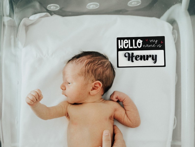 Newborn Announcement Sign, Baby Sign for Hospital, Personalised Birth