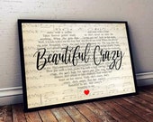 Luke Combs - Beautiful Crazy Lyrics Poster - Unframe Paper Poster - Music Poster - Music Decor-Wall Decor-Best Gifts Ever 24c1