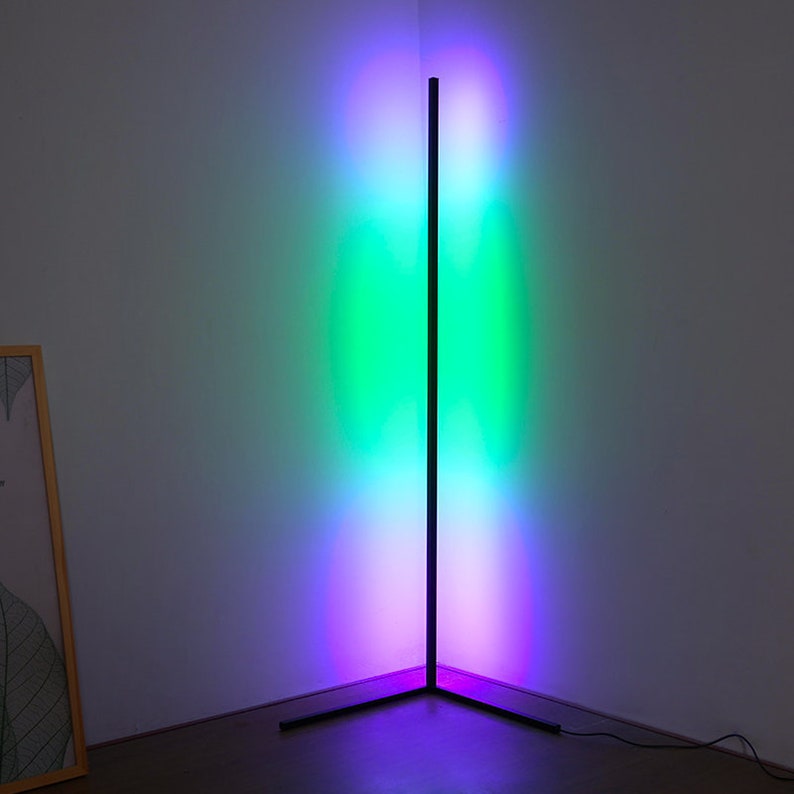 Color Changing Minimalist LED Corner Floor Lamp | Etsy