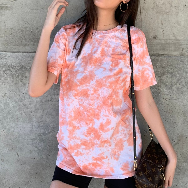 burnt orange tie dye shirt