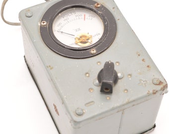 Vintage electrical device for decoration amperemeter voltmeter Lyon French vintage