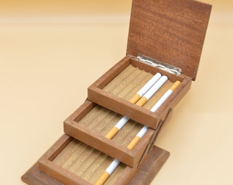 Boite à cigarettes en bois dépliable