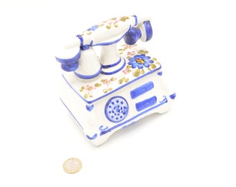 Pretty porcelain box in the shape of a vintage telephone