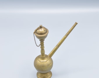 Nice high copper oil lamp moroccan arabic oriental style with cover