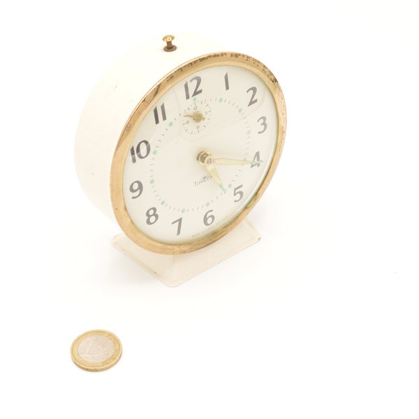 Réveil matin rond vintage marque Timecal Made in Great Britain