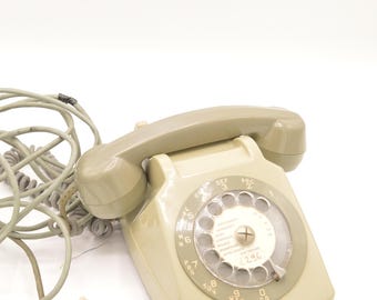 Téléphone d'époque PTT Phone/ Matra Communication Socotel S63/ 1985 Marron+Kaki