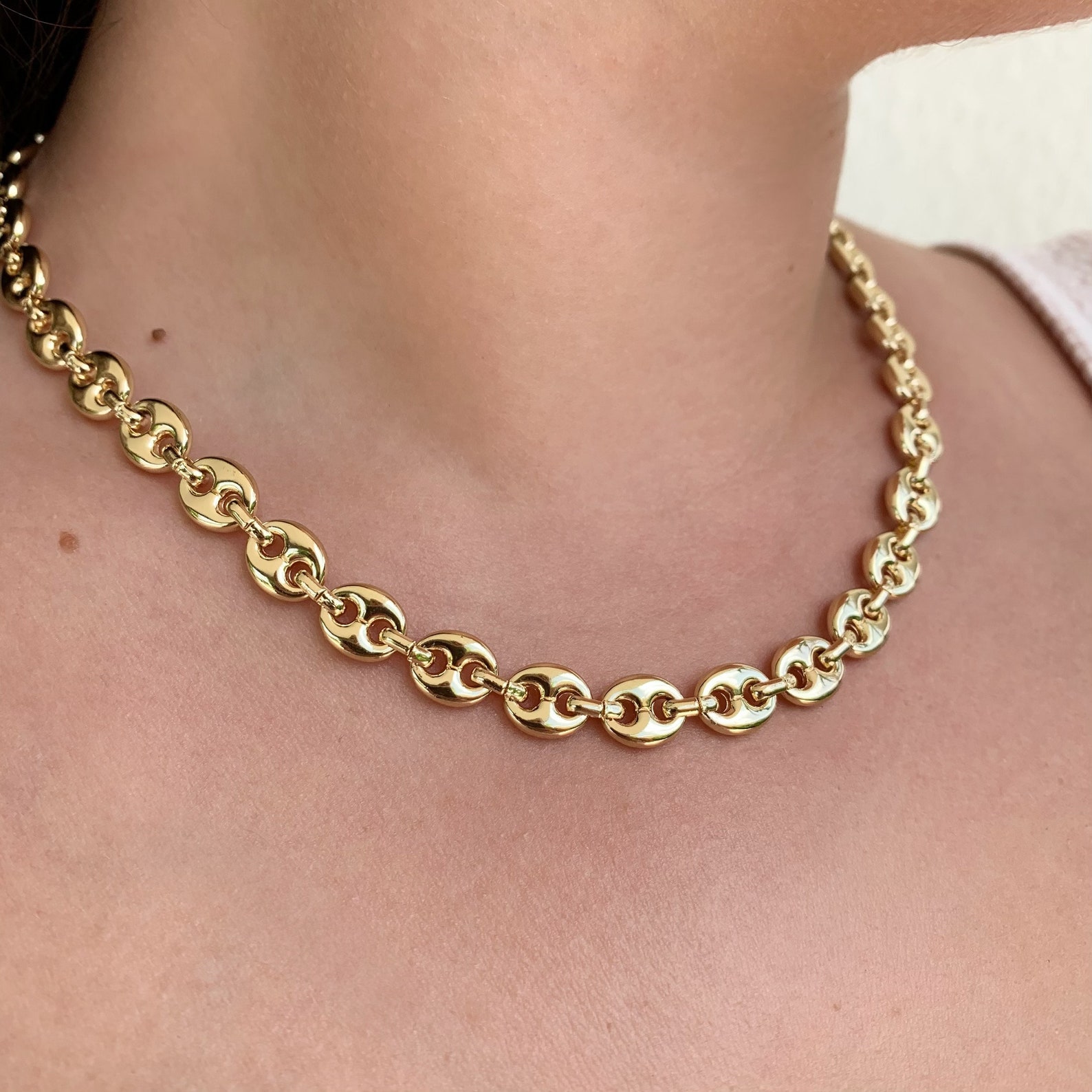 Gucci Link Necklace Gold Necklace 18k GoldFilled Etsy