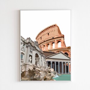 Impression d'art de Rome | Impression de voyage de Rome | Art mural Italie | Art mural Europe | Décoration murale Italie | Art mural italien | Art de la côte amalfitaine | Monuments de Rome