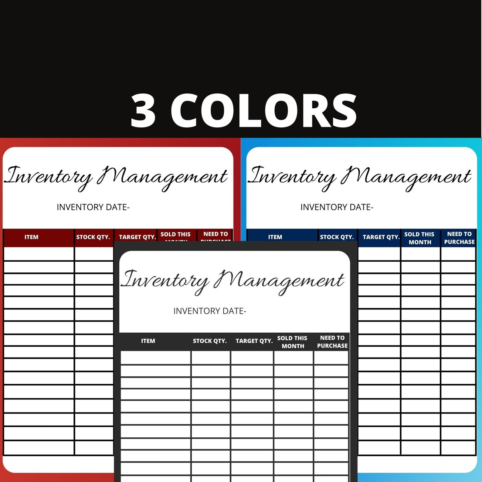 Printable Inventory Management Form Inventory Box Printable Etsy