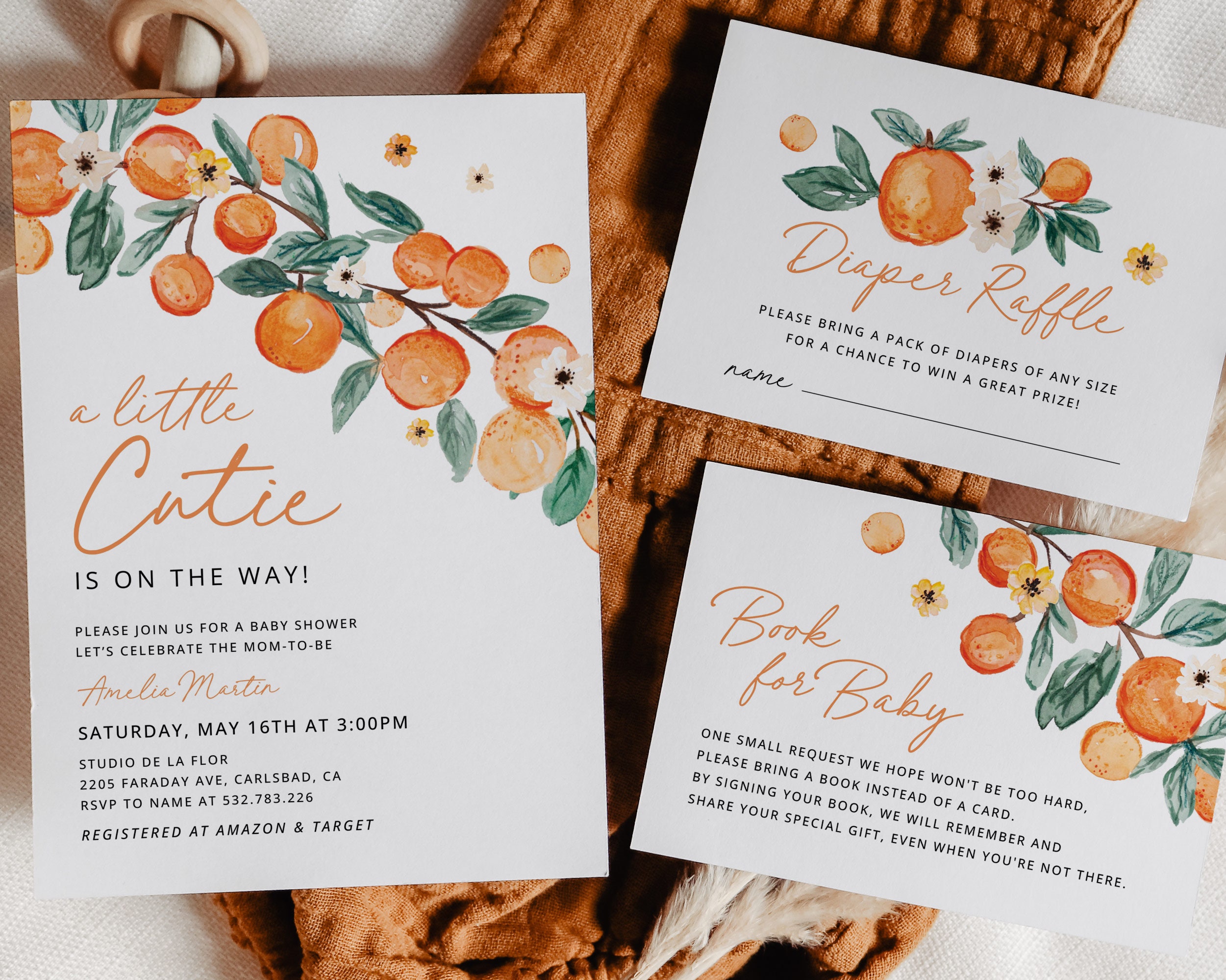 A Little Cutie is on the Way Baby Shower Invitation Bundle - Etsy
