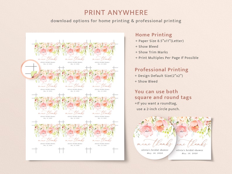 Mani Thanks Bridal Shower Favor Nail Polish Tags Wedding Baby - Etsy