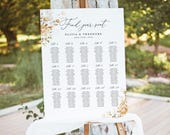 Terracotta Wedding Seating Chart Sign Template, Printable Boho Floral Large Guest Seating Chart Sign, Burnt Orange Brown Table Seating Board