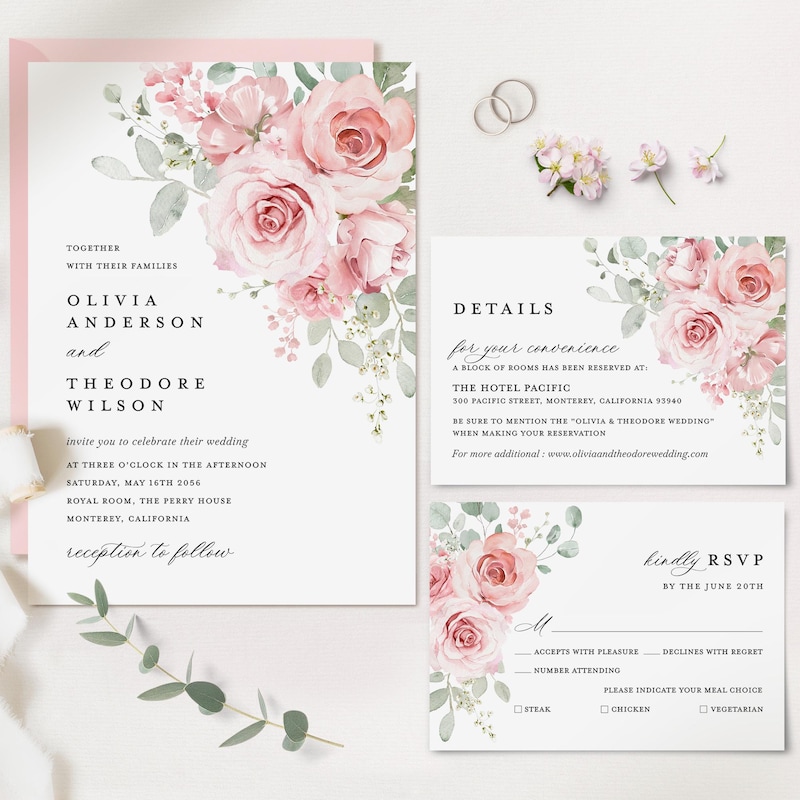 Wedding Entourage Invitation Template - Etsy
