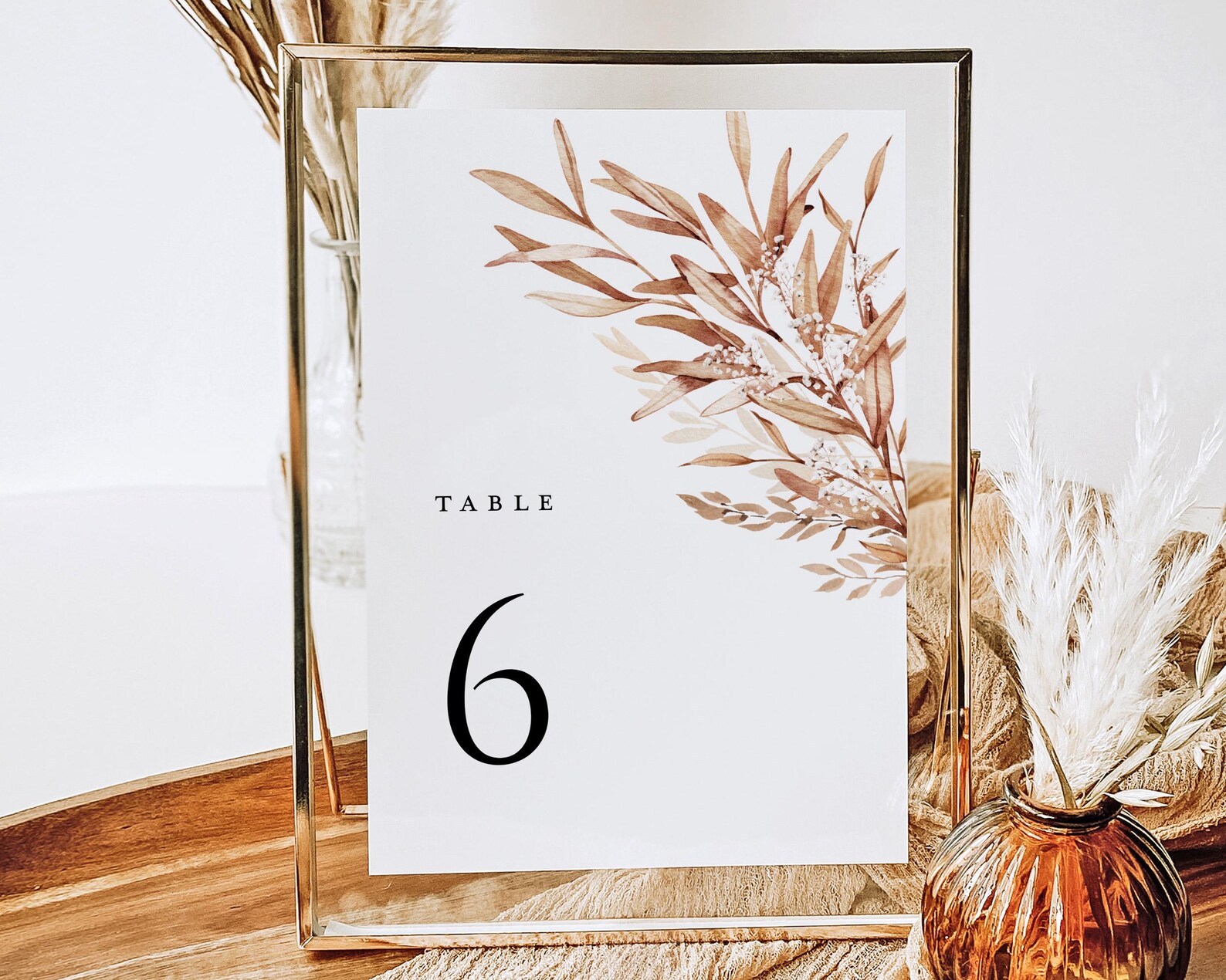 Fall Table Numbers Terracotta Wedding Table Numbers Card Template, Rustic Fall Table ...