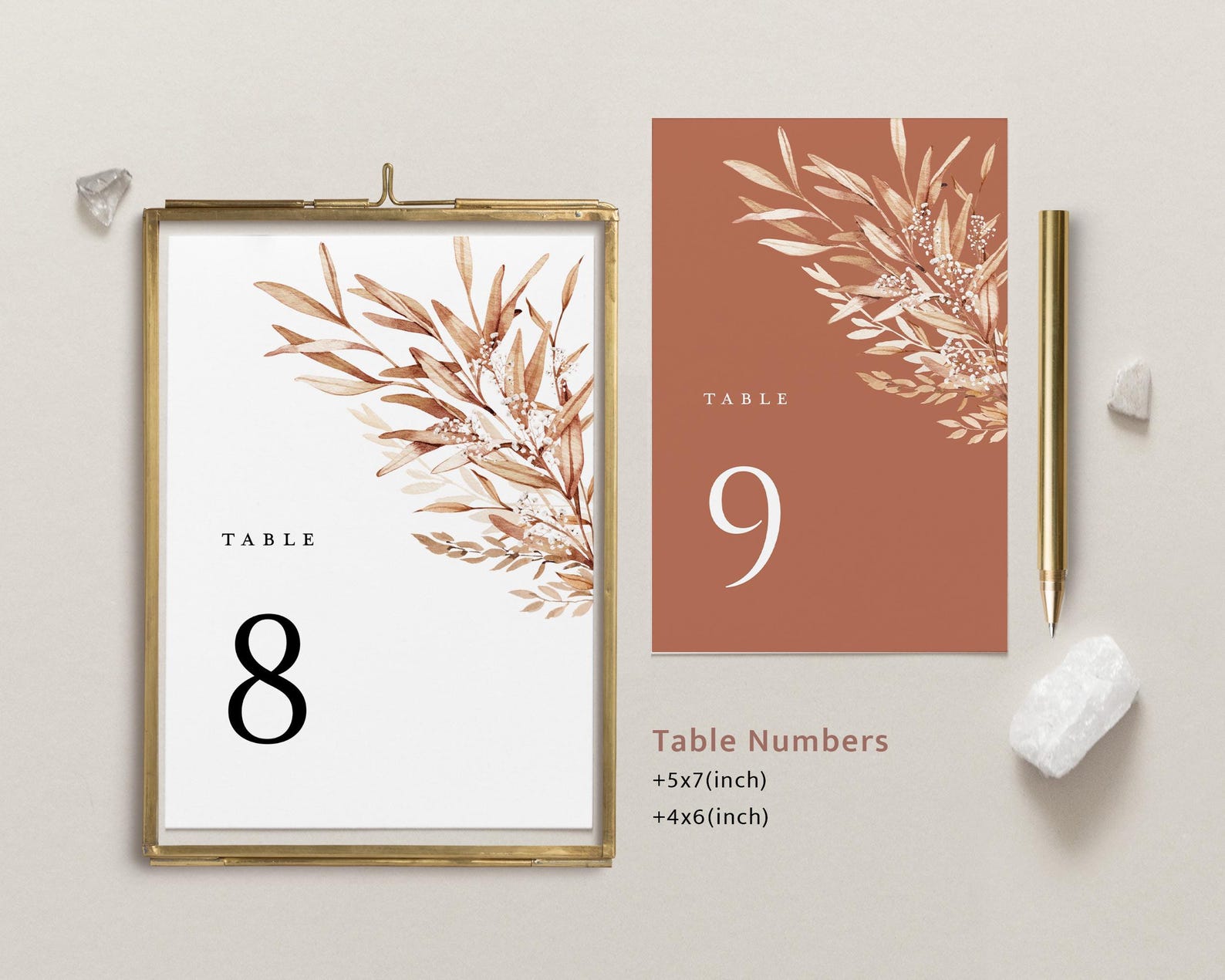 Fall Table Numbers Terracotta Wedding Table Numbers Card Template, Rustic Fall Table ...