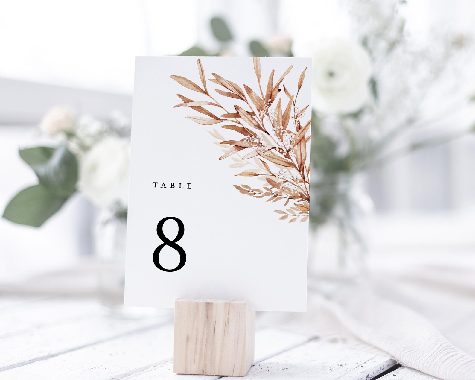Fall Table Numbers Terracotta Wedding Table Numbers Card Template, Rustic Fall Table ...