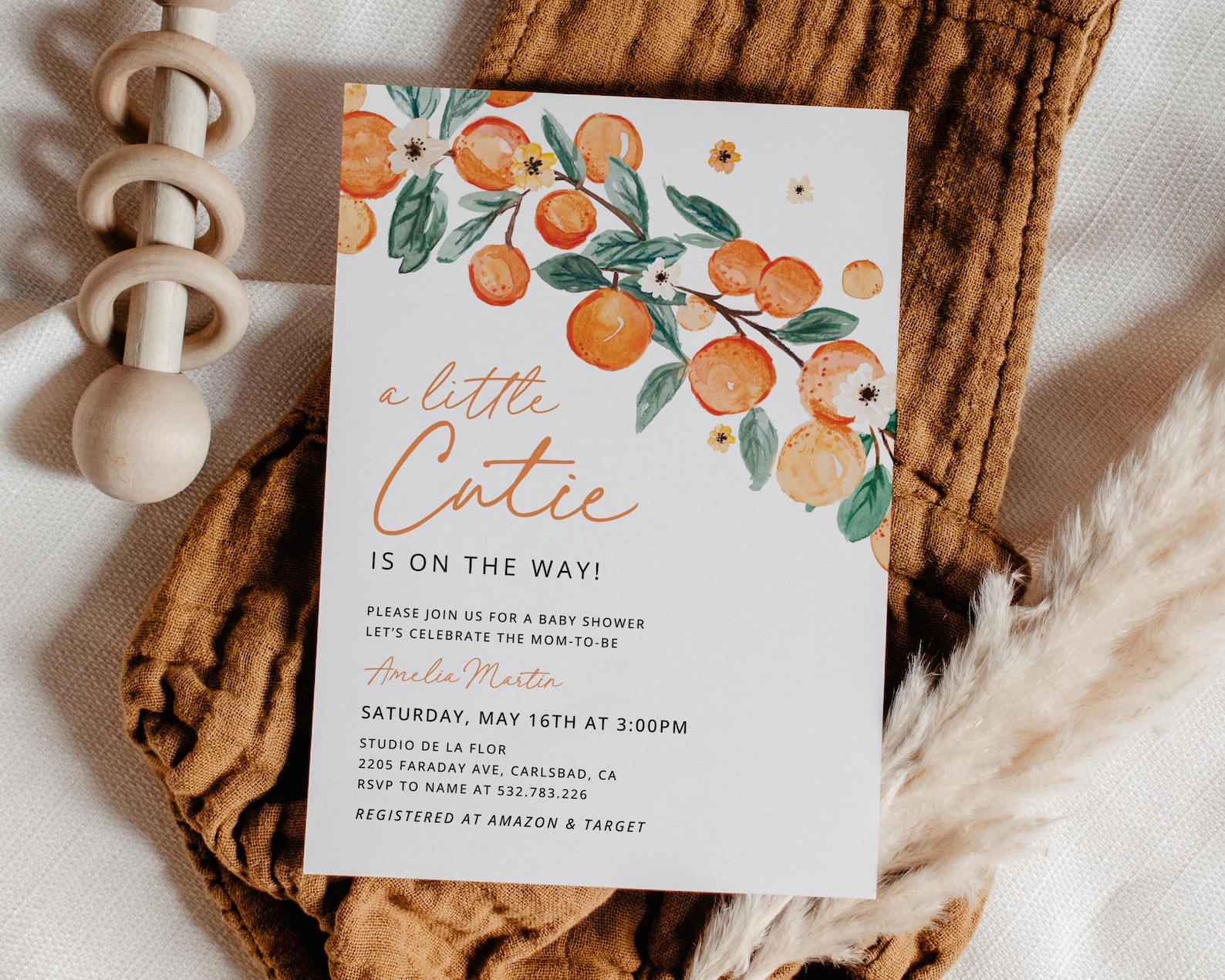 A Little Cutie is on the Way Baby Shower Invitation Template - Etsy