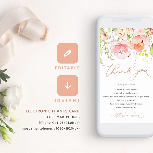 Electronic Thank You Cards for Baby Shower Etsy