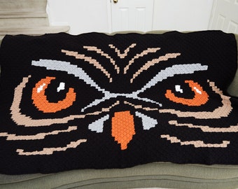 Halloween Owl C2C Crochet Afghan PATTERN