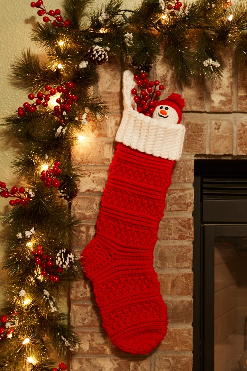 Aspen Crochet Christmas Stocking PATTERN Handmade Holidays Décor Winter Decorating image 7