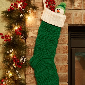 Aspen Crochet Christmas Stocking PATTERN Handmade Holidays Décor Winter Decorating image 2