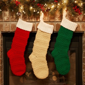 Aspen Crochet Christmas Stocking PATTERN Handmade Holidays Décor Winter Decorating image 1