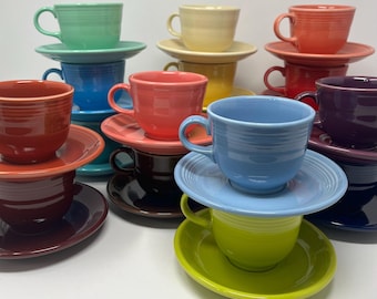 Your Choice of Fiesta Fiestaware Cup and Saucer Sets Various Colors