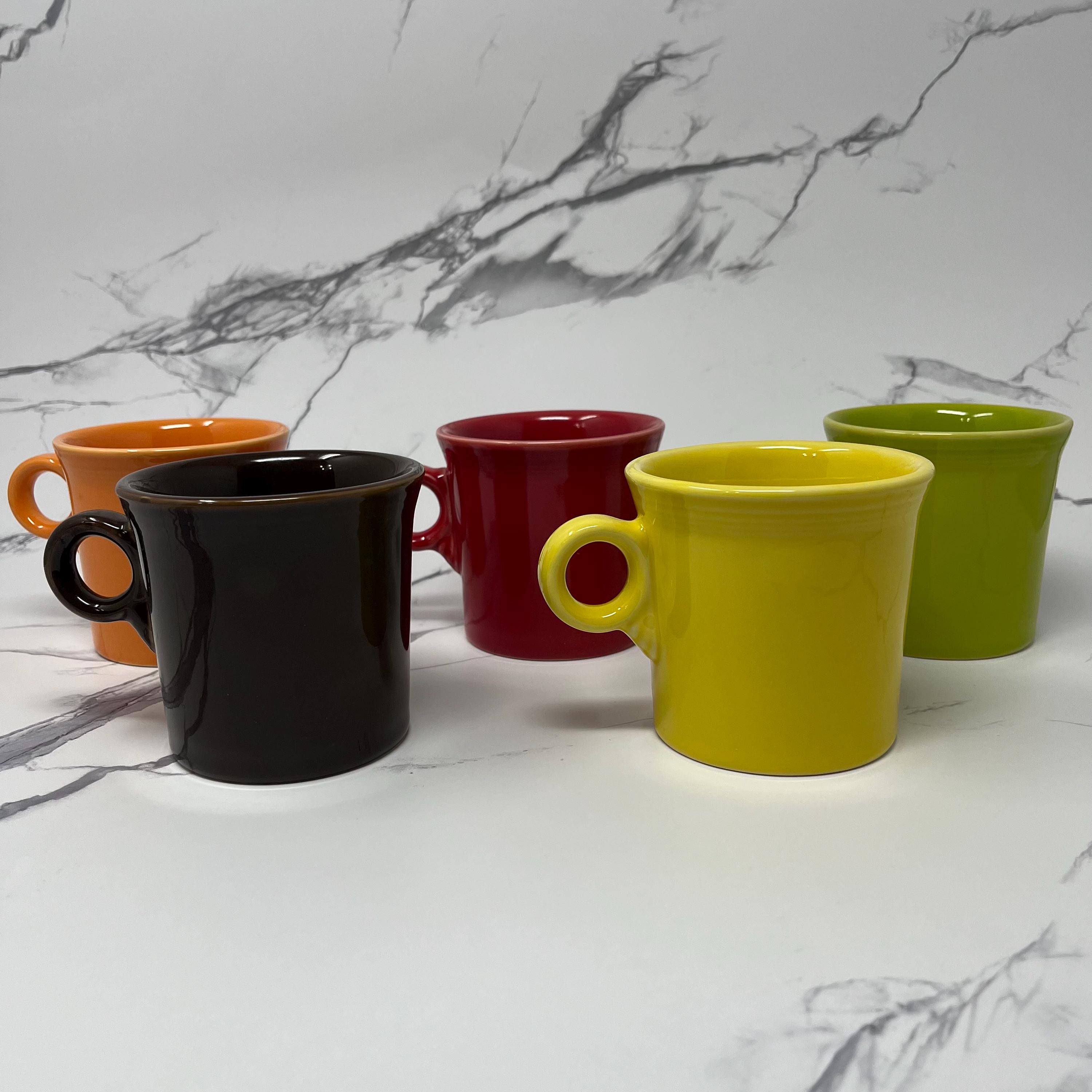 New Fiesta Latte Bistro Mug Set  4 Mixed Color 18oz Mugs, Free Shipping!