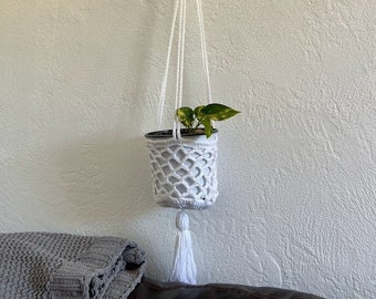 Colgador de plantas de ganchillo, maceta de 5 pulgadas